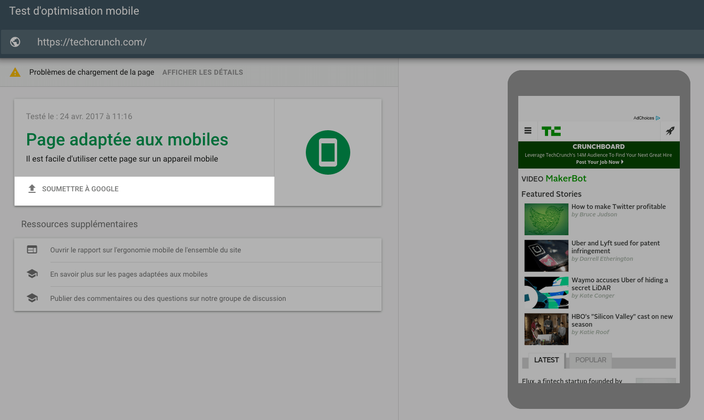 Index Mobile First outil Firefox outil Google
