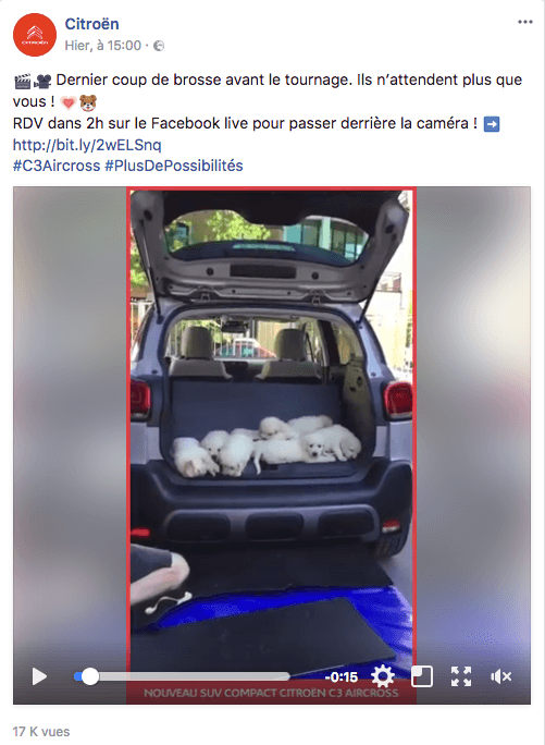 Quand un Facebook Live permet de créer la prochaine publicité TV de Citroën