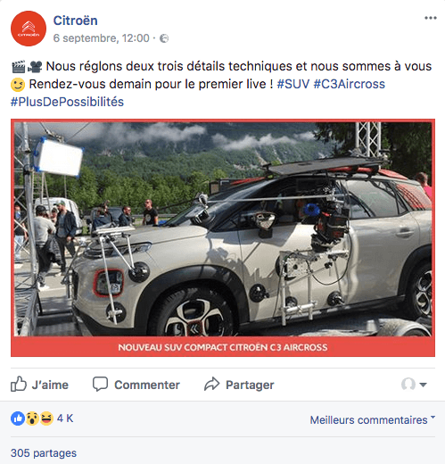 Quand un Facebook Live permet de créer la prochaine publicité TV de Citroën