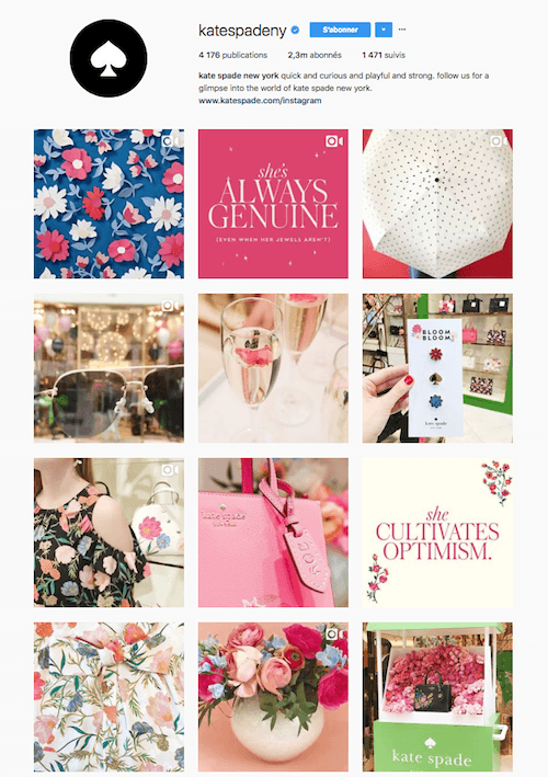 Instagram Shopping France : exemple d'un compte de marque