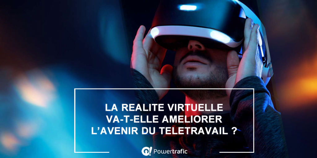 Le télétravail du futur avec un casque de réalité virtuelle sur la tête