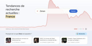 Les tendances de recherches de mot Zlatan sur Google France le 05 Juin 2023